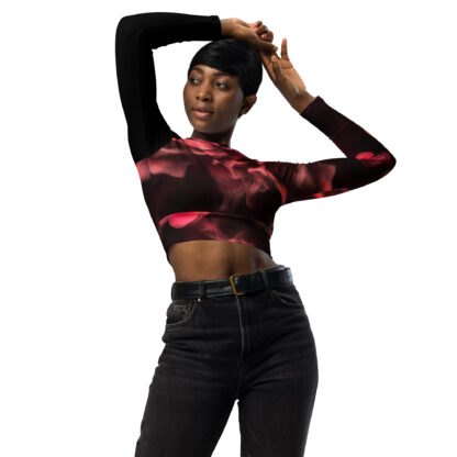 Niha - Crop top a maniche lunghe in tessuto riciclato - immagine 2