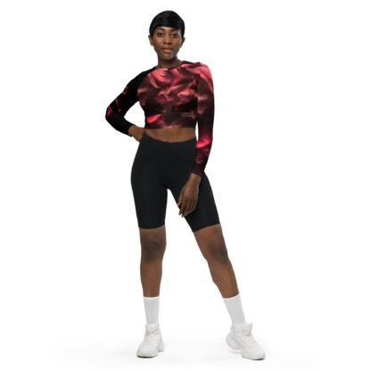 Niha - Crop top a maniche lunghe in tessuto riciclato