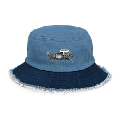 5th Avenue - Cappello da pescatore in jeans effetto consumato